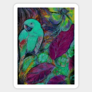 TROPICAL PARROT DECO POSTER MACAW ART PRINT Sticker